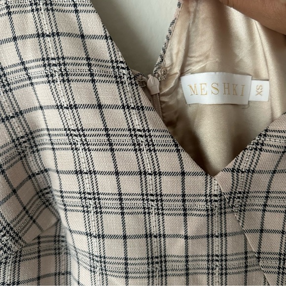 Meshki Jasmin Cross Front Plaid Mini Dress XS - Picture 7 of 11
